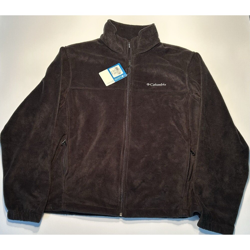 Columbia Men’s Mount Grant Fleece Jacket Coat Black Full Zip Size XL New